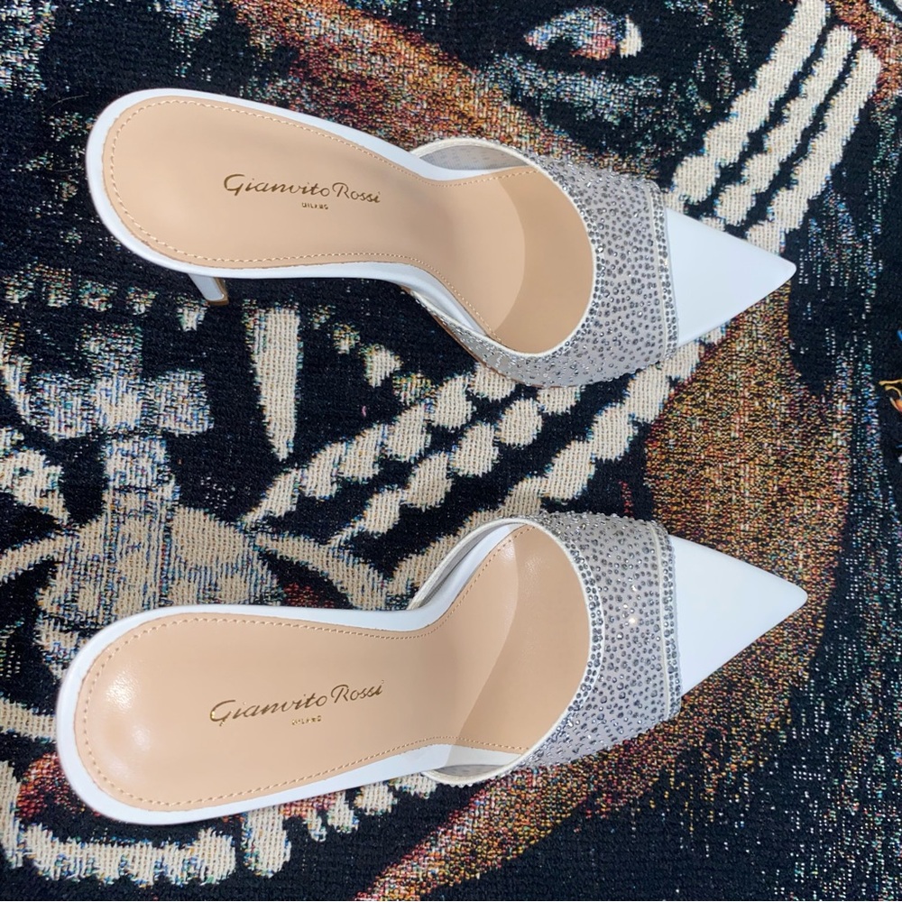 Gianvitto Rossi Crystal Mesh Stiletto Mule Sandals